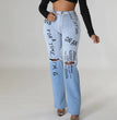 Women's Washed High Waist Jeans