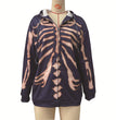 Fashion Halloween Skull Print Long Sleeve Hoodie