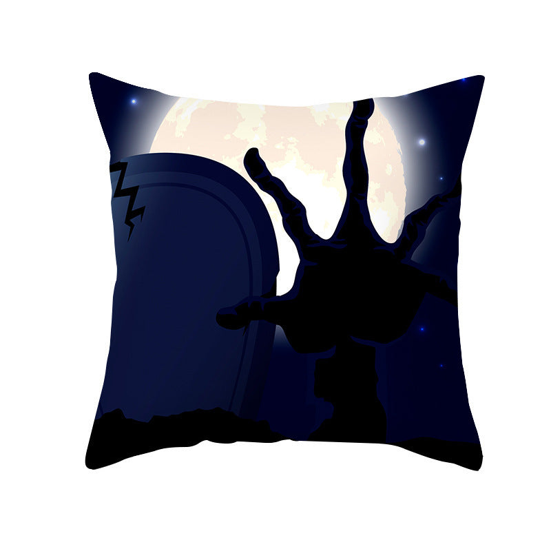Home Cartoon Halloween Velvet Pumpkin Head Pillowcase