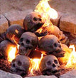 Skull Halloween Barbecue Fire Ornament Design Decoration
