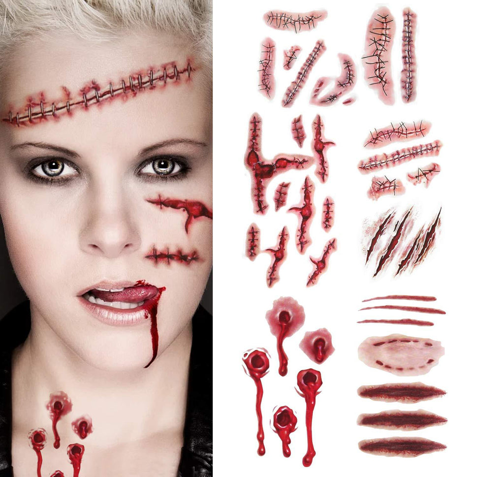 Halloween New Scar Tattoo Stickers Wound