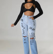 Women's Washed High Waist Jeans
