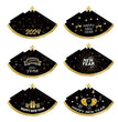 6pcs Happy New Year 2024 Theme Paper Hat Party Decoration Photo Props