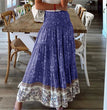 Women's Clothing Printed Skirt Casual High Waist Long Skirt