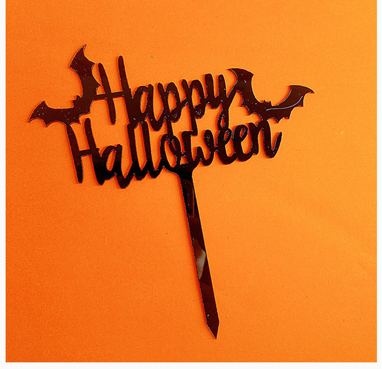 Happy Halloween Pumpkin Acrylic Cake Insert Party Cake Decoration