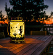 Solar Mason Jar Fairy Light Halloween Frosted Bottle