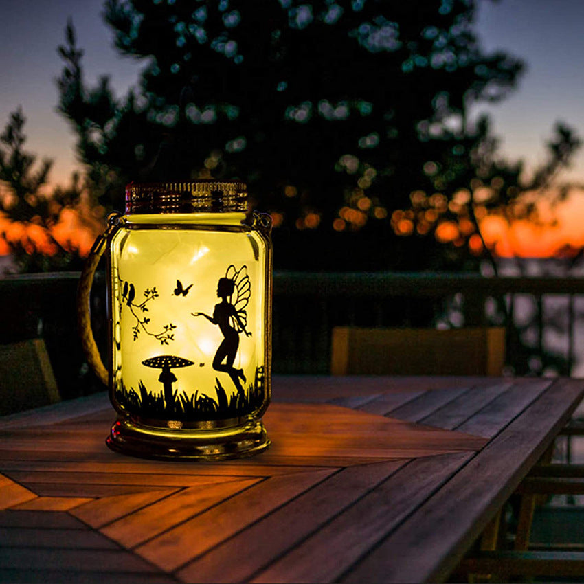 Solar Mason Jar Fairy Light Halloween Frosted Bottle