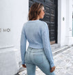 Short twist V-neck sweater