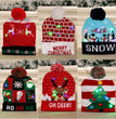 LED Christmas Hat Sweater Knitted Beanie Christmas Light Up Knitted Hat Christmas Gift Adult Kids Xmas New Year Decorations