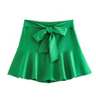 Women's Summer Bowknot Decoration Lotus Leaf Skirt