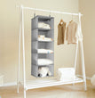 5-Shelf Hanging Closet Organizers and Storage, Hanging Shelves for Closet Storage, Collapsible Hanging Shelf Organizer for Clothes Organization, Light Gray, 12 ¼" D X 12 ¼" W X 45 ½" H