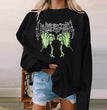 Halloween Women's Long Sleeve Casual Print Padded Sweatshirt