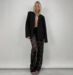 New All-match Lace High Waist Long Stitching Straight-leg Pants