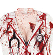 European And American Halloween Nurse Zombie Round Neck Slim Long Sleeve Dress