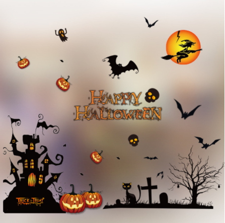 Halloween color static stickers