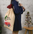 Christmas ornament forest old man car gift bag