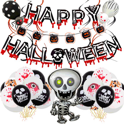 Skull pull flag spiral pendant Halloween balloon