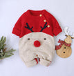 Boys and girls knitted cartoon deer romper Christmas sweater