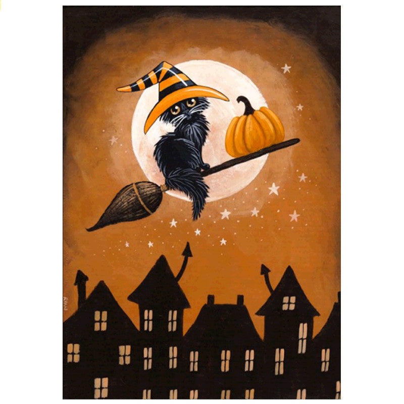 5D Diamond Painting Halloween Pumpkin Round Diamond Full Diamond Skull