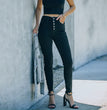European And American Ladies Jeans Solid Color Stretch