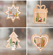 Christmas tree small pendant wooden five-pointed star bell pendant gift Christmas decoration wooden