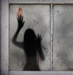 Halloween bloody handprint door sticker