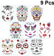 European And American Halloween Face Tattoo Stickers Day Of The Dead
