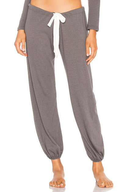 Women's Cotton Skin-friendly Lace-up Waist Ankle Banded Pants