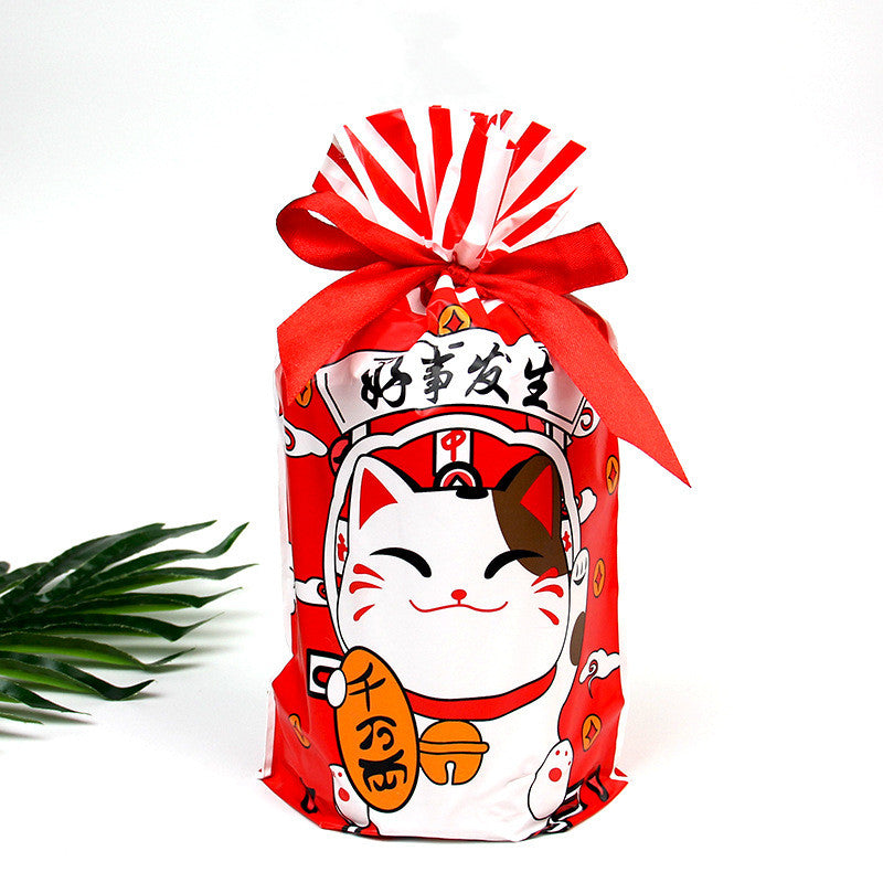 Christmas old man tree drawstring bag