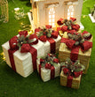 Christmas gift box Christmas tree decorations wrought iron gift box three-piece shopping mall cabinet decoration