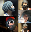 Halloween party spoof knit wool hats handmade beard men and women wig hats