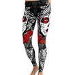 Large size skull print tattoo tight pants Halloween pants