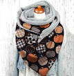 Female Plush Skull Print Long Halloween Button Bib