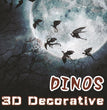 7pcs Set Fantasy Halloween Fun Wall Sticker For Kids Rooms Decor Dinosaurs Boys Gift 3D Dragon Wall Art Dragon Silhouettes