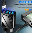 Illuminated 4USB Mobile Phone Charger 3A Charging Head