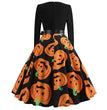 Halloween Print Long Sleeve Dress