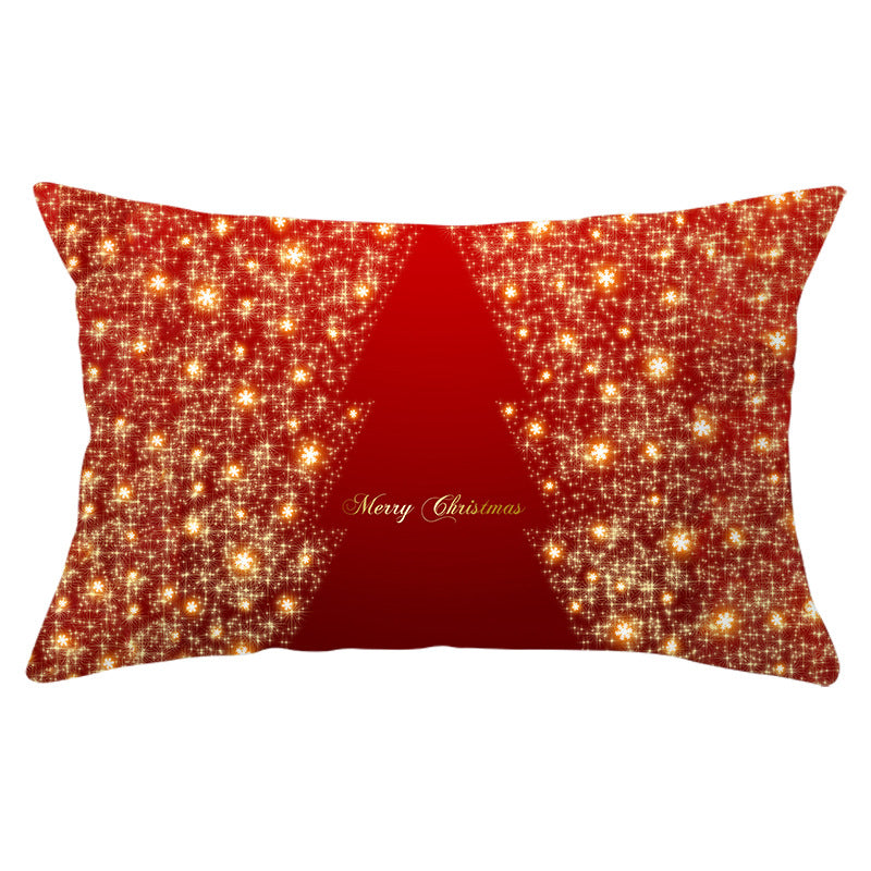Christmas peach leather pillowcase