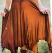 European And American Ladies Retro Fashion Hem Irregular Elastic Waist Color Contrast Patchwork Lace-up Skirt