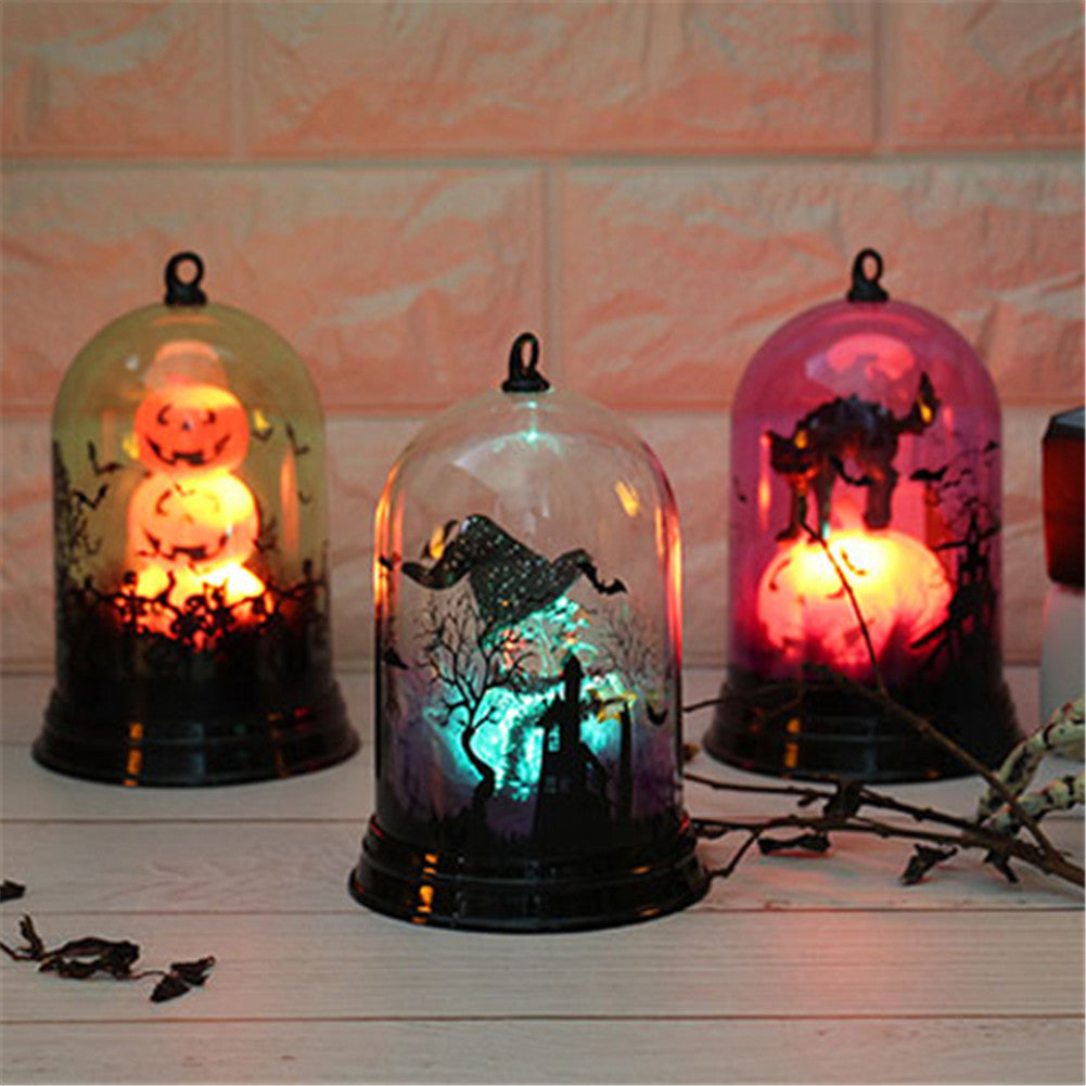Halloween Pumpkin Lantern Witch Lamp Scene Layout Desk Decoration Pumpkin Lights Halloween Party Bar Decoration