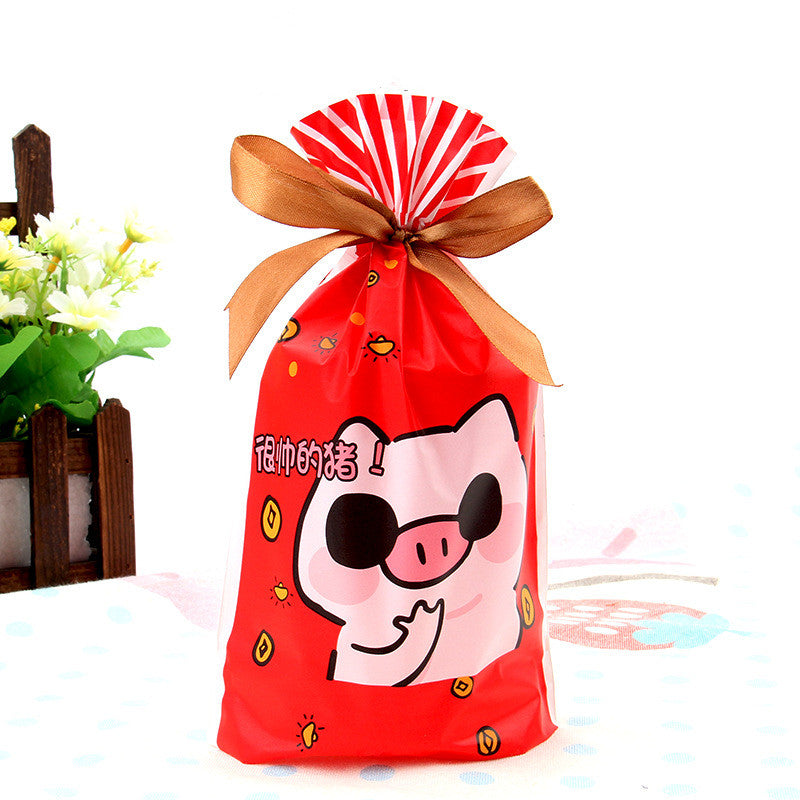 Christmas old man tree drawstring bag