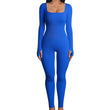 Square Neck And Buttocks Lifting Slim Fitting Jumpsuit