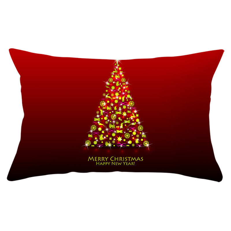Christmas peach leather pillowcase