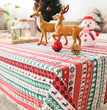 Christmas theme tablecloth rectangular cotton and linen festival square round table