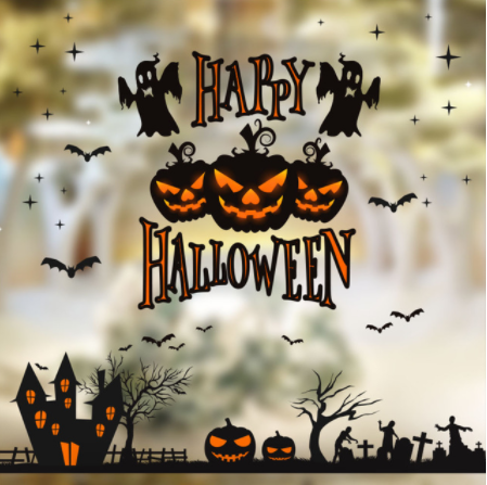 Halloween color static stickers