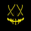 Halloween Horror Slit Mouth And Crosseye LED Plastic Glowing Mask