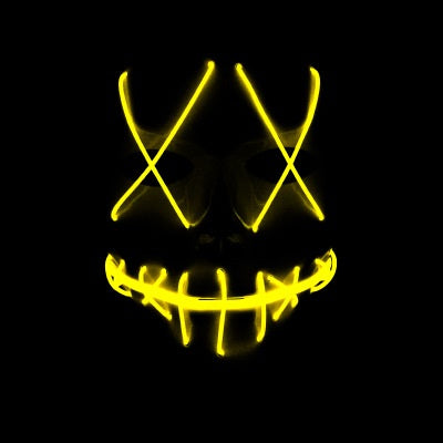 Halloween Horror Slit Mouth And Crosseye LED Plastic Glowing Mask