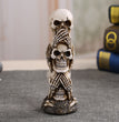 Hear-no See-no Speak-no Evil Skull Statue SculptureFigure Skeleton Stacked Skulls For Halloween Decoration Skull Collection