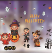 Halloween color static stickers