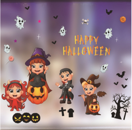 Halloween color static stickers