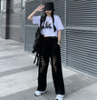 Women's Korean Style Black Casual Pants
